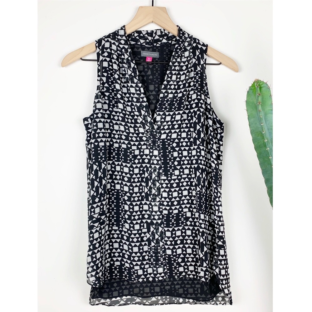 Vince Camuto | Sleeveless Geo Print Blouse
